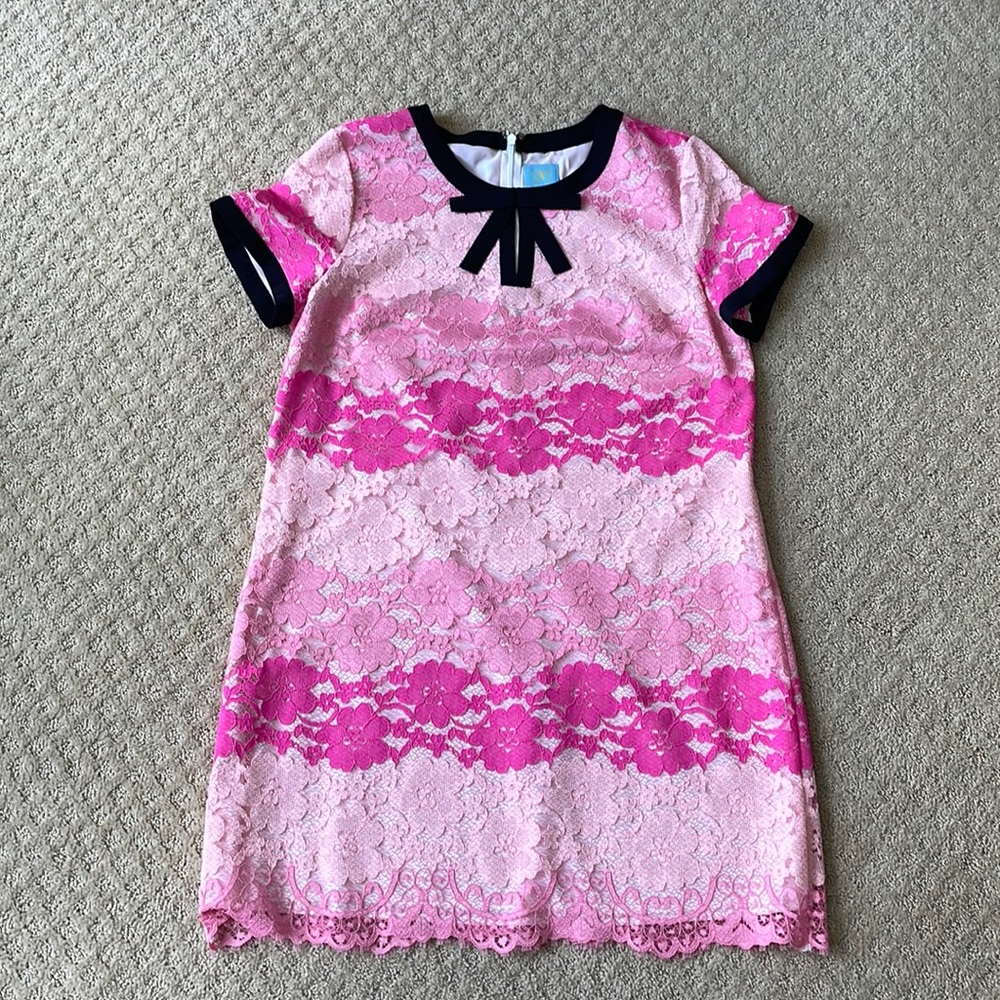 CeCe pink lace short sleeve dress